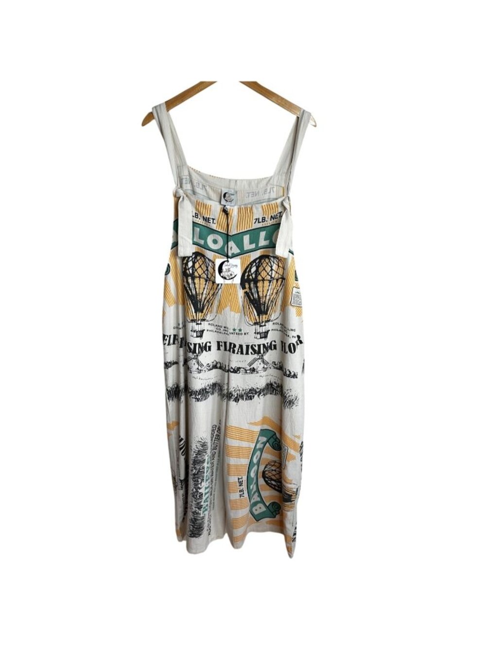 JADED GYPSY Balloon Print Overalls Boho Wide Leg Cotton Pockets NWT S M